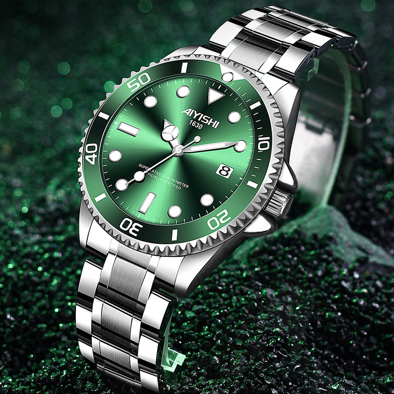 New Green Monster Water Ghost Top 10 Fully Automatic Non Mechanical Quartz Men's Watch Plate_voghion.com
