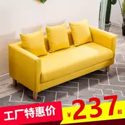 Tatami dễ thương sofa vải màu xanh Cửa hàng phong cách đơn giản khu vực phòng khách trung tâm đầu giường đôi màu xám đen - Ghế sô pha