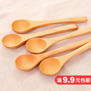 Thìa gỗ Nhật Bản Bộ đồ ăn bằng gỗ rắn muỗng thìa gỗ dài tay cầm muỗng cơm muỗng trà muỗng dao nĩa muỗng cà phê muỗng - Đồ ăn tối