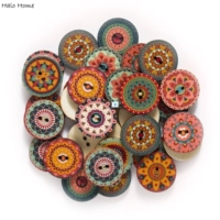 50pcs Retro series Wood Buttons for Handwork Sewing Scrapboo