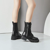 Dusto Dadong 20 New Winter Simple Winter Simple Heel Count Heal Head Swuffy Side Zipper Martin Boot DW20D3927