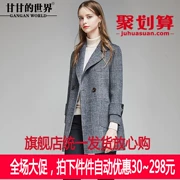 Áo khoác cashmere hai mặt nữ mới 2018 áo khoác kẻ sọc nữ len nữ phiên bản Hàn Quốc tự tu luyện trong phần dài - Áo len lót đôi