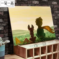 Маленький принц лиса пшеничный поле Аниме -пейзаж мультфильм, наполненный цветом