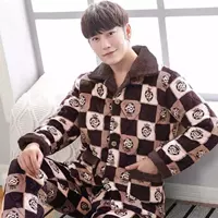 Mùa xuân và mùa thu mùa đông flannel mùa đông áo khoác cotton đồ ngủ nhà dịch vụ đồ mặc nhà cao cấp