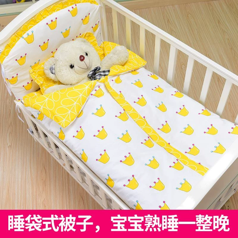Giường cũi mềm mại cho bé bộ đồ giường bốn mảnh giường nôi cotton cotton túi ngủ sơ sinh chống- - Túi ngủ / Mat / Gối / Ded stuff