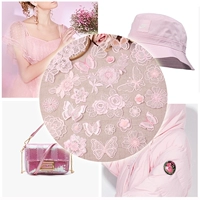 Розовое кружевное украшение, модная маленькая шифоновая одежда, с вышивкой