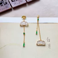 Натуральная инкрустация камня из Мьянмы, изумрудная реплика, гидролат, серьги, золото 750 пробы, имитация льда, новая коллекция