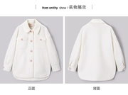 CWAA74X01 mùa đông mới dành cho nữ phiên bản Hàn Quốc của áo khoác len dày trong phần dài G42 - Áo khoác dài