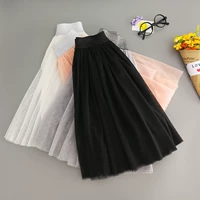 Cô gái váy ngắn váy nữ mới bé công chúa pettiskirt trẻ em xếp li váy dài trong váy lưới dài - Váy đầm cho be gái 15 tuổi