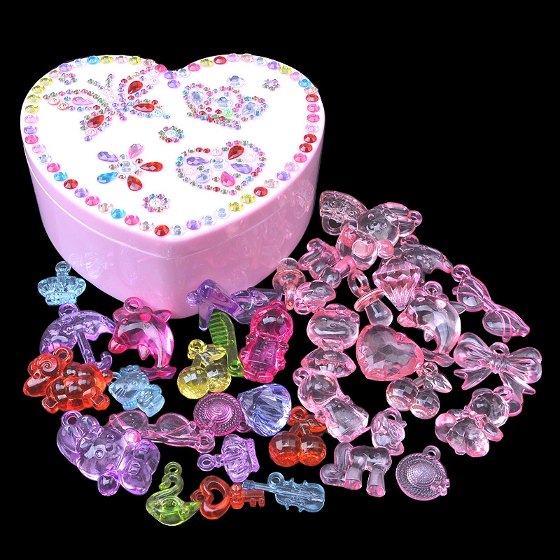 Trẻ em Gem Toy Big Diamond Girl Nhựa Hạt acrylic Pha lê Đá đầy màu sắc Công chúa Cướp biển Kho báu - Handmade / Creative DIY