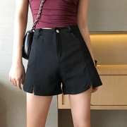 LGGSTYLE chic áo gió mỏng quần nữ sinh viên nóng bỏng 2019 hè tải quần short cạp cao hoang dã - Quần short