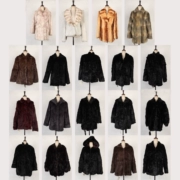 Vintage cổ điển retro giản dị hoang dã nặng mùa thu và mùa đông ấm áp lông thỏ lông áo khoác nữ 179-4