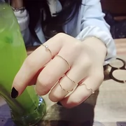 Phiên bản Hàn Quốc hợp kim mới sóng năm mảnh phù hợp với cá tính thời trang set chỉ tay ngón tay nhẫn nhẫn nhẫn nữ