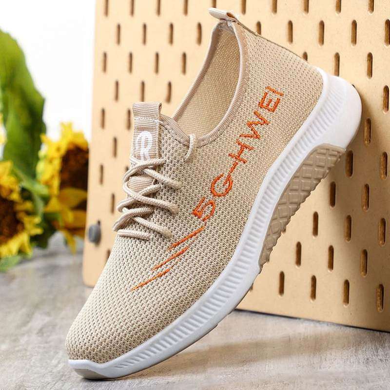 A05 Khaki Single Shoe Standard Sneaker SizeThe old Beijing cloth shoes female motion leisure time Mom shoes Middle aged and elderly Walking shoes new pattern comfortable non-slip Women's Shoes Shoes for the elderly