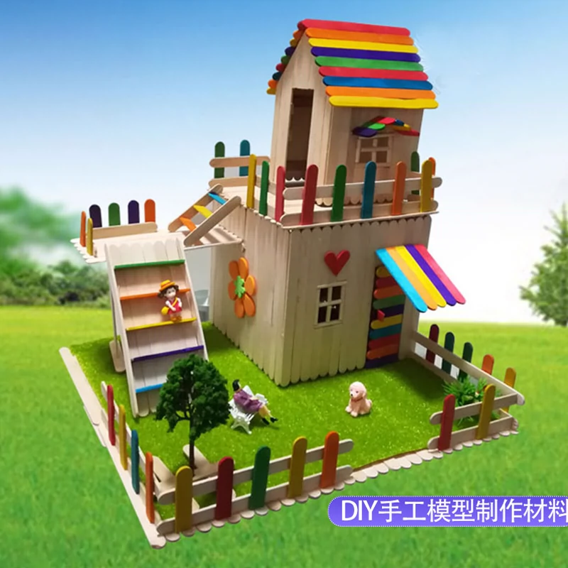 Kem que que popsicle DIY DIY house túp lều vật liệu gói mẫu giáo kem que trẻ em đồ chơi - Handmade / Creative DIY