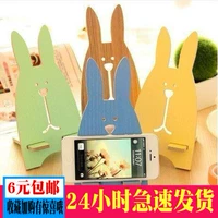 Милый мобильный телефон, кролик, деревянный держатель для телефона