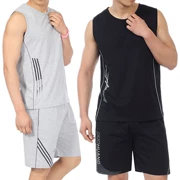 Quần short thể thao phù hợp với quần áo vest nam thấm mồ hôi thấm mồ hôi mặc áo cotton XL rộng tay mùa hè. - Lót