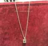 Gucci, ретро квадратная подвеска, длинный свитер, ожерелье, серебро 925 пробы