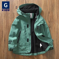 Детская осенняя куртка с капюшоном для мальчиков, ветрозащитный водонепроницаемый плащ, подходит для подростков