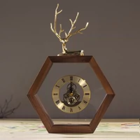 American Light Luxury Told Wood Clock Bell Bell Desktop Desktop Watch, северная европейская спальня, немой и простая личностная платформа часы