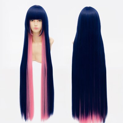 taobao agent [Alice] Drink Study Angel Pan Di Stocking Deep Blue Pink COS Wig