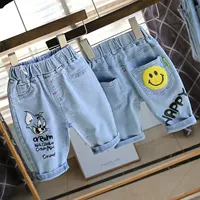 Детские штаны, летняя одежда, шорты для мальчиков, джинсы, коллекция 2021, в корейском стиле, подходит для подростков