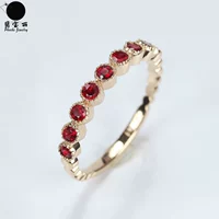 Золотая натуральная рубиновая ретро универсальная инкрустация камня для принцессы, кольцо, 18 карат, розовое золото