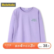 Balla Balla quần áo trẻ em đáy mùa xuân 2019 áo sơ mi cotton trẻ em lớn mới áo thun dài tay - Áo thun