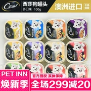 PET INN Australia Cesar Xisha Xisha Dog Hộp cơm trưa đóng hộp Thổ Nhĩ Kỳ Thịt bò cừu Thức ăn ướt Đồ ăn nhẹ 100g - Đồ ăn vặt cho chó