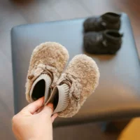 Зимняя обувь для раннего возраста для девочек, носки, флисовые детские сапоги, мягкая подошва