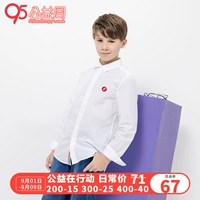 Áo sơ mi tay dài Balla Balla 2019 Thu mới Áo cotton Poplin trắng 22023191206 - Áo sơ mi kinh doanh quần áo trẻ em