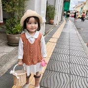 Komori Mom Baby Shop Nữ Baby Đan Hollow Vest 2019 Mùa hè Mới cho bé gái Hàn Quốc Dài tay - Áo ghi lê