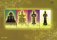 Таиланд 2009 г. Слон здоровье бог, Шива, Брахма и другие буддийские индуистские статуи Будды 4 Полные штампы маленькие