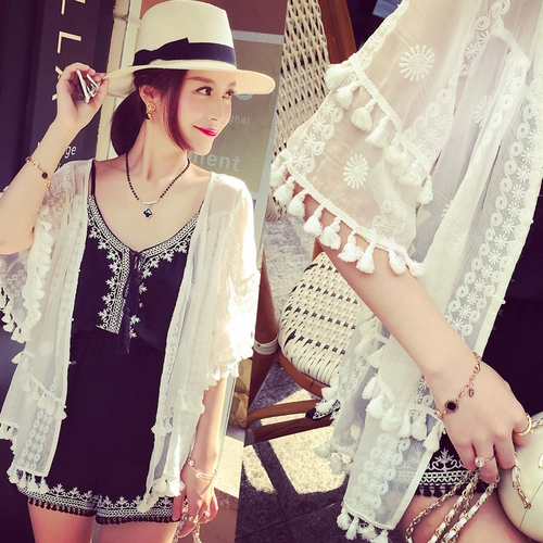 Пляжный кардиган, купальник, шифоновая куртка, одежда для защиты от солнца, в западном стиле