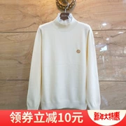 Cửa hàng Qian Rihong ren khâu áo len nửa cổ phiên bản Hàn Quốc là áo len dệt kim cashmere cỡ lớn mỏng 7998