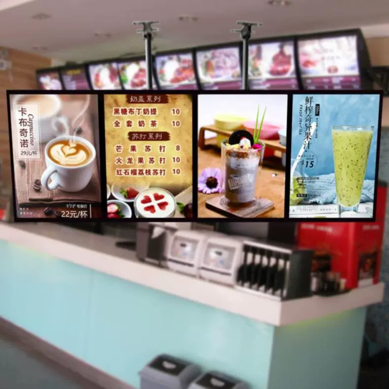 Đặt hàng ăn ngoài trời đầu đĩa cuộn led biển quảng cáo tivi treo tường ngoài trời màn hình điện tử quán trà sữa nhỏ. - Trình phát TV thông minh