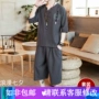 Trung Quốc phong cách cotton và vải lanh tay ngắn lanh quần áo nam Tang phù hợp với Phật quần áo áo choàng kiểu cổ trang phục vụ trà Phật - Trang phục dân tộc áo dân tộc