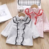 Весенняя рубашка, жакет для девочек, в корейском стиле, длинный рукав, детская одежда, 2-3 лет
