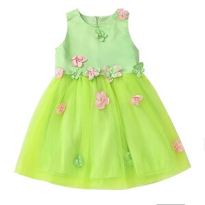 女童蛋糕裙连衣裙夏公主裙2019新款四岁中大童绿色7岁背心裙超仙