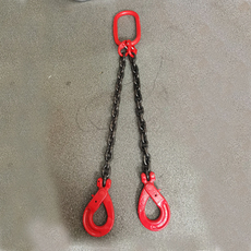 Подъемные цепи 模具吊链双钩起重链条行车吊车钢链安全自锁钩锰钢双链索具吊勾