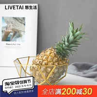 Life Nordic Retro Design Brass Геометрический золото-красный шестиугольный стеклянный фруктовый орнамент