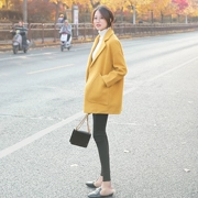 Áo khoác len nữ phần giữa 2018 mới dành cho nữ mùa xuân và mùa thu Hàn Quốc của người đàn ông nhỏ dày, áo khoác len phổ biến cho nữ - Áo Hàn Quốc