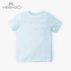 Детская одежда для дома 英氏宝宝内衣 儿童夏季竹纤维短袖套头衫