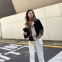 Mùa đông 2018 phiên bản mới của Hàn Quốc phối màu len ngắn áo khoác nữ cao cấp rộng rãi áo khoác cashmere hai mặt áo khoác len cardigan