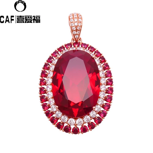 Инкрустация камня, рубиновая золотая подвеска, 14 карат, Россия, розовое золото, делается под заказ