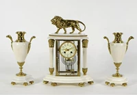 Western Antique Watch Французский бронзовый золотой камин 3 -цех Siji Siji Clock 7528#