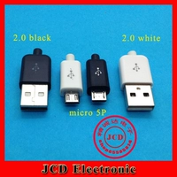 Кабель данных кабель головки Micro зарядка 5P Сварка Мини -интерфейс DIY USB Plugck Black и White