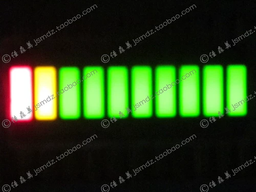 Светодиодная световая полоса 10 секций лампы отображают световые стержни 10 секций индикатора три цвета 1 красный 1 желтый 8 зеленый