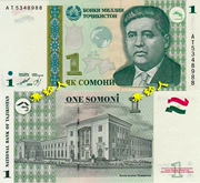 Tajikistan 1 Somoni 1999 New UNC Poet Ngoại tệ tiền giấy tiền xu