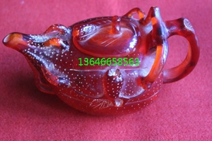Странная и изысканная янтарная форма тыквы -Teapot/Burning неудачник Daaqing Qianlong Ежегодная коллекция системы